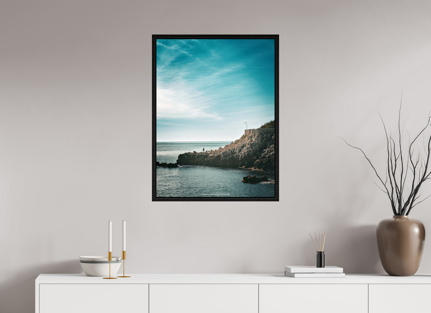 60 x 80 cm, Floater Frame Entre Roche et Silence