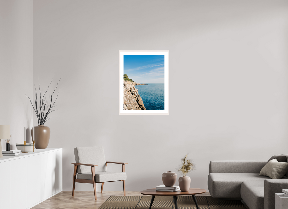 60 x 80 cm, Photo encadré bois érable blanc 20mm Ligne Côtière