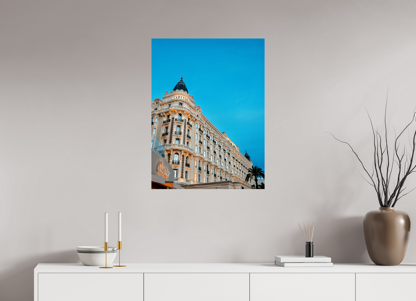 60 x 80 cm, Photo Print Under Acrylic Glass Hotel Carlton Cannes