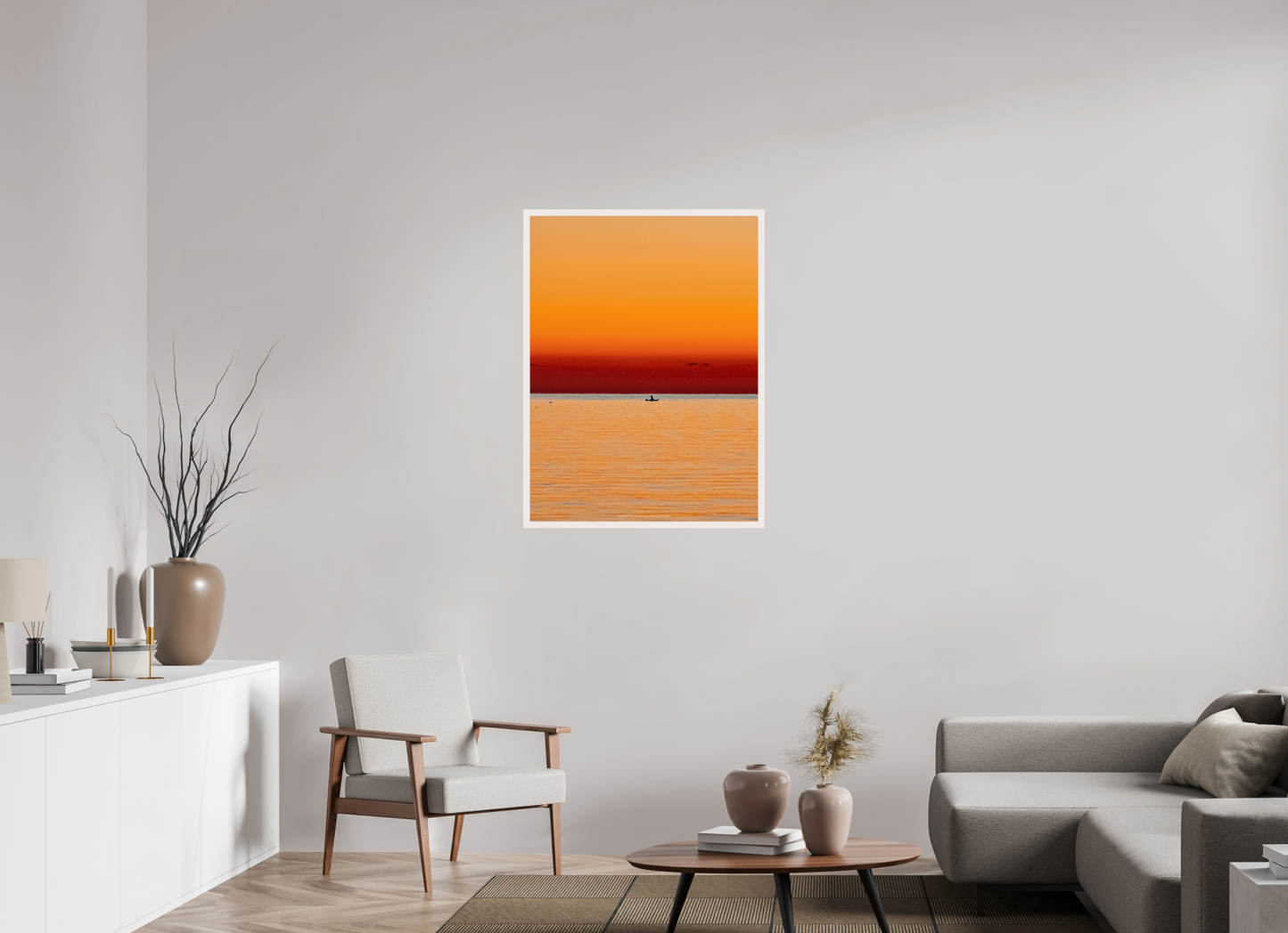 75 x 100 cm, Cadre galerie grand format Une aube presque orientale sur les Lérins