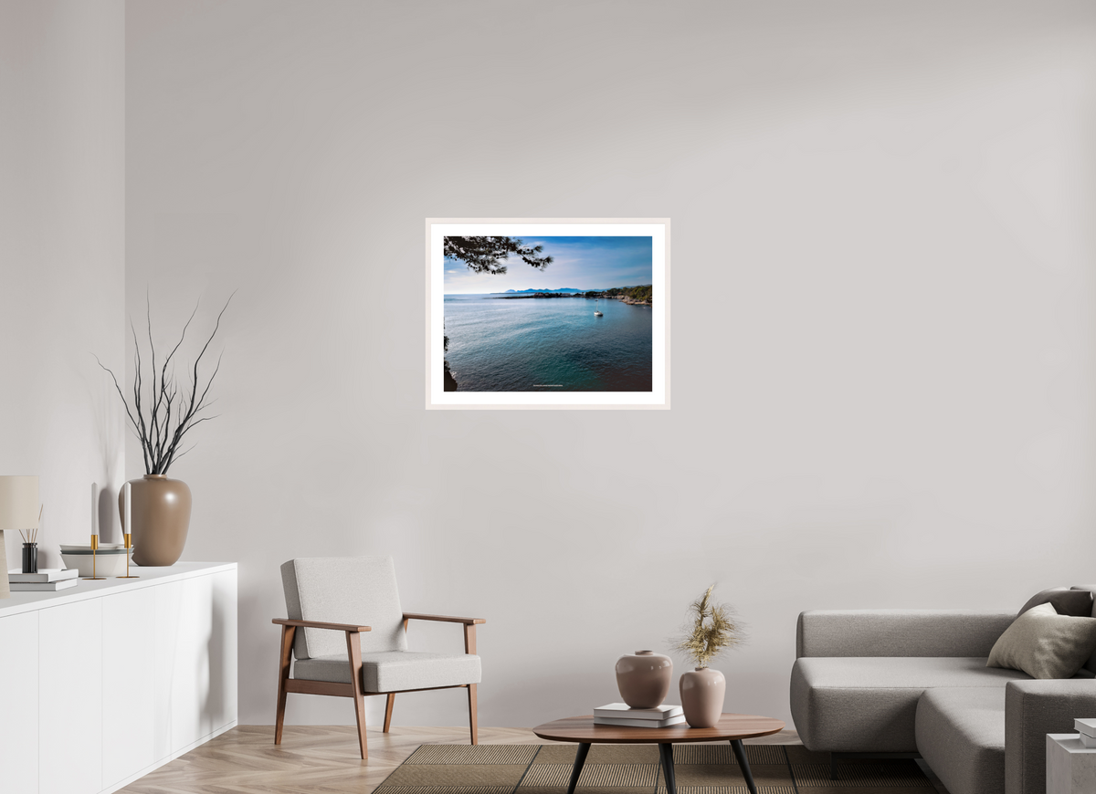 80 x 60 cm, Photo encadré bois érable blanc 20mm Au large