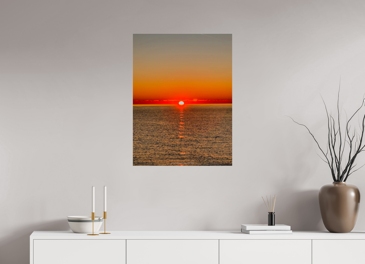 60 x 80 cm, Photo Print Under Acrylic Glass Aube ardente sur Sainte Marguerite