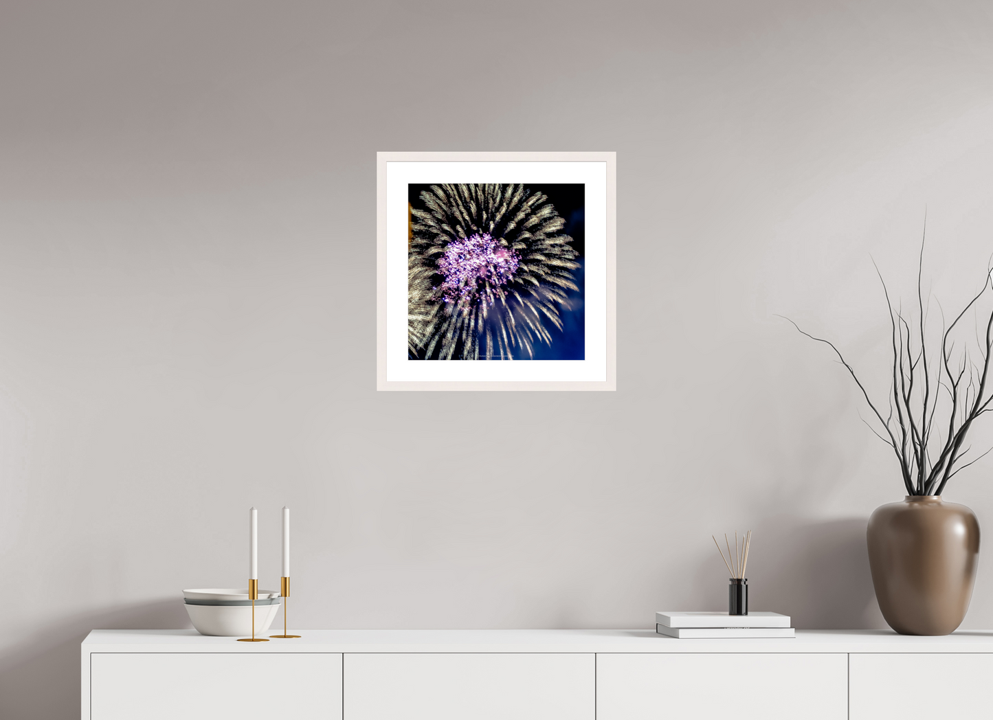 40 x 40 cm, Photo encadré bois érable blanc 20mm Dalia