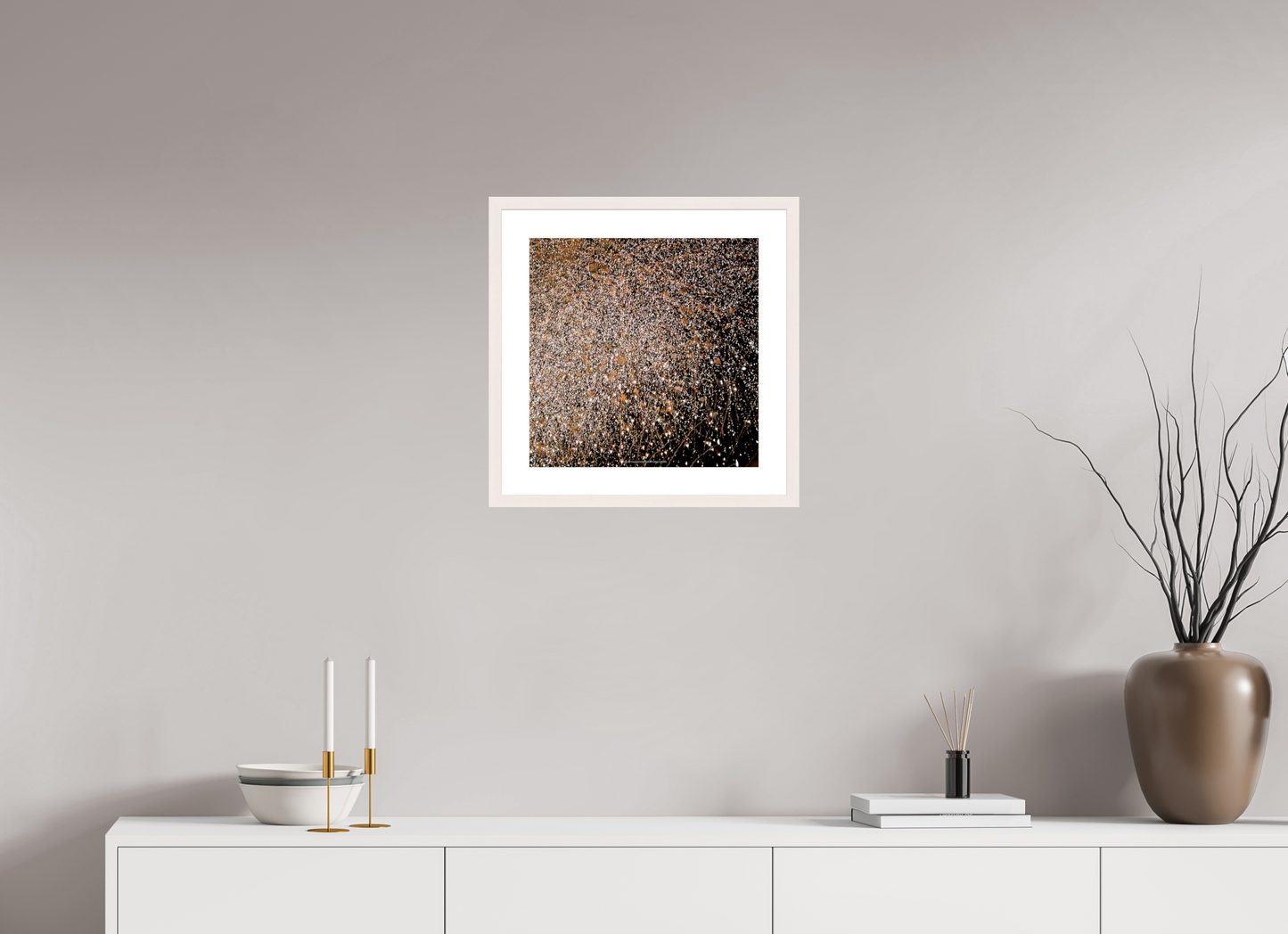40 x 40 cm, Photo encadré bois érable blanc 20mm MoonPollock