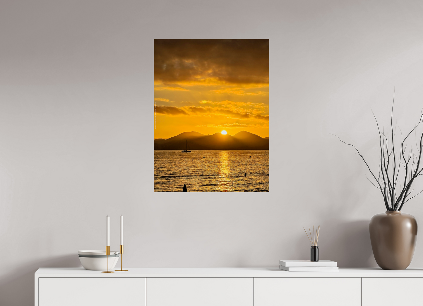 60 x 80 cm, Photo Print Under Acrylic Glass La baie dorée