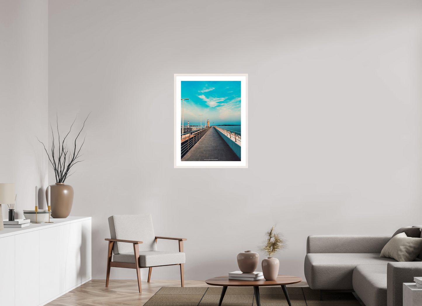 60 x 80 cm, Photo encadré bois érable blanc 20mm Promenade Joséphine Baker