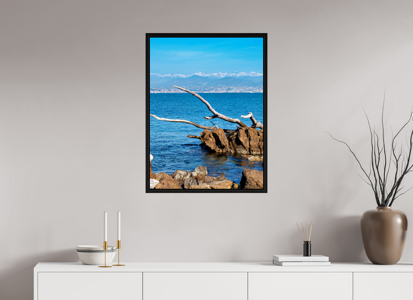 60 x 80 cm, Floater Frame Présence blanche