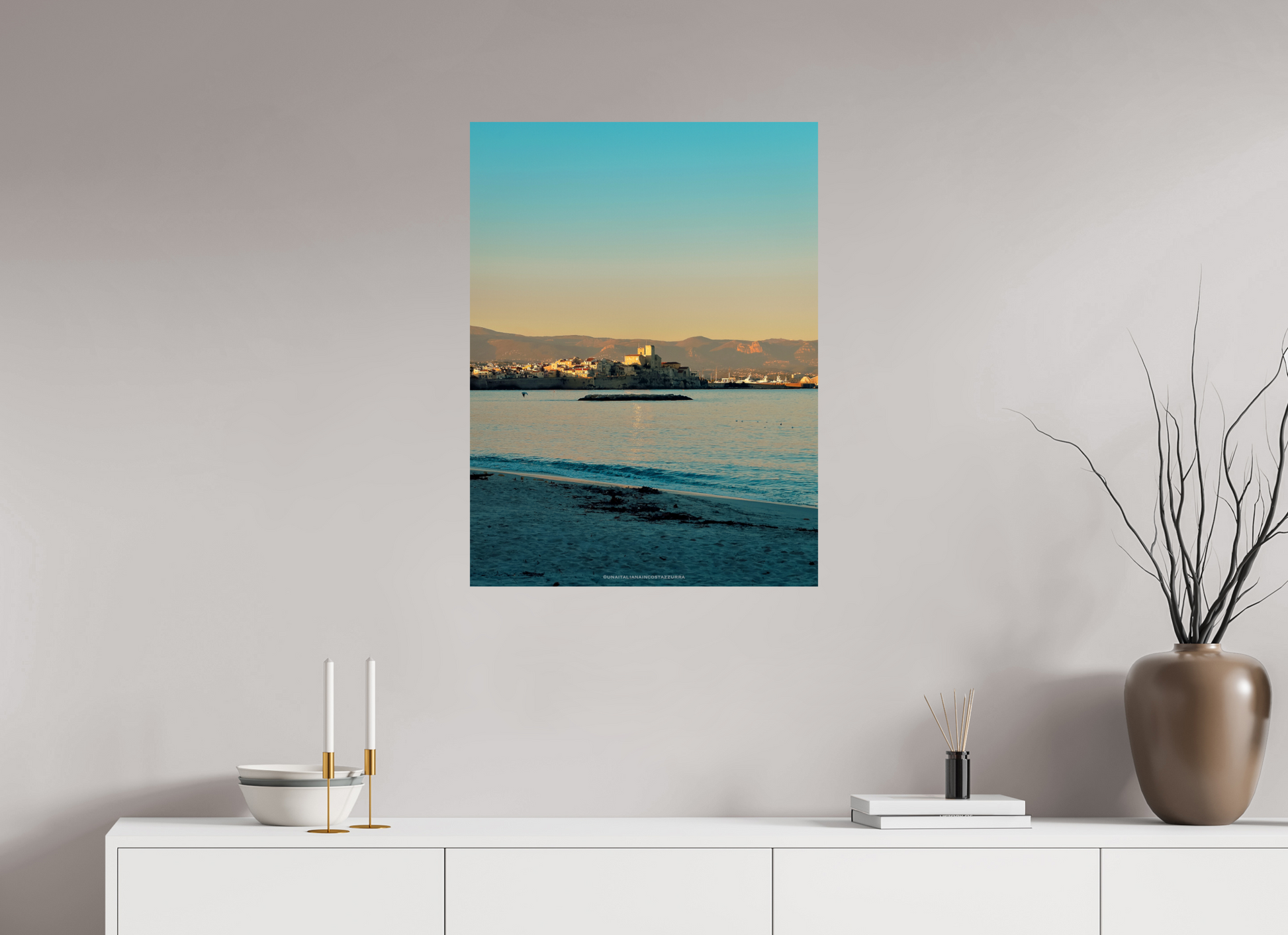 60 x 80 cm, Photo Print On Fuji Crystal DP II Antibes au coucher