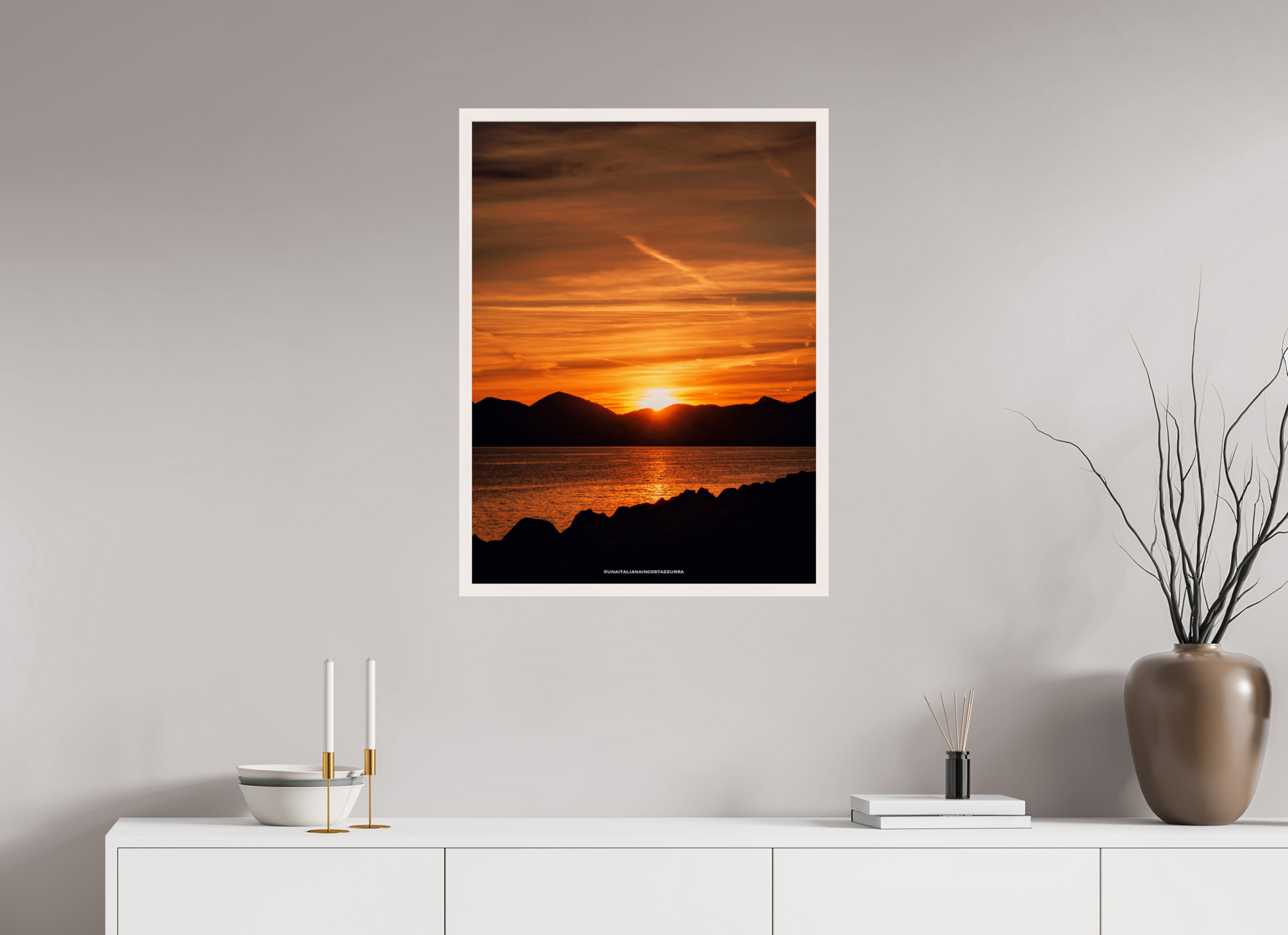 60 x 80 cm, Cadre galerie grand format L'Esterel habillée en orange