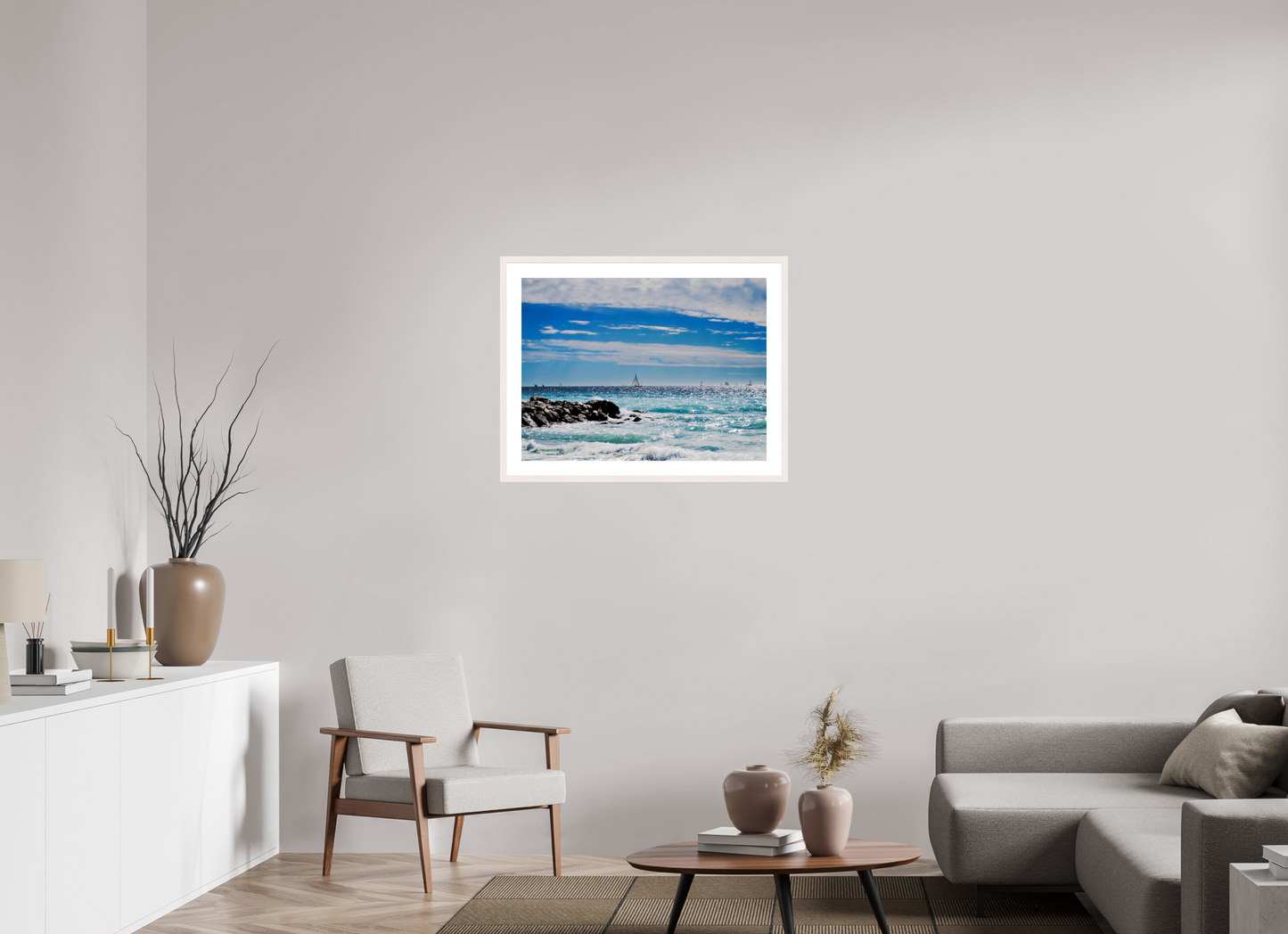 80 x 60 cm, Photo encadré bois érable blanc 20mm Fugue