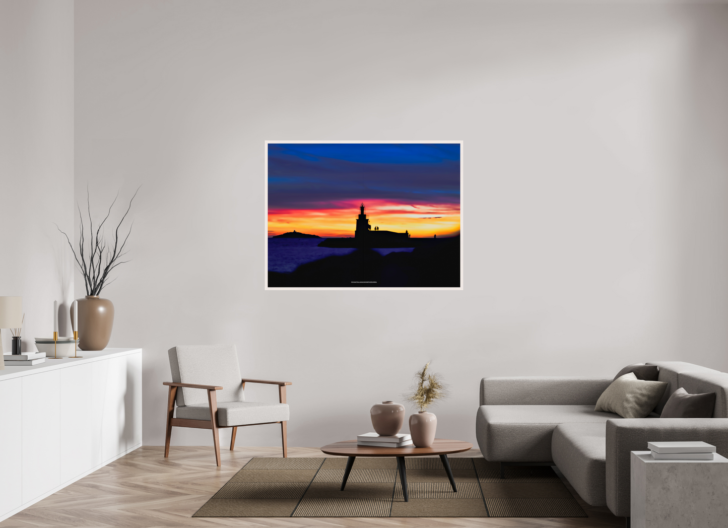 140 x 105 cm, Cadre galerie grand format L'heure basse sur Sanary -sur-mer
