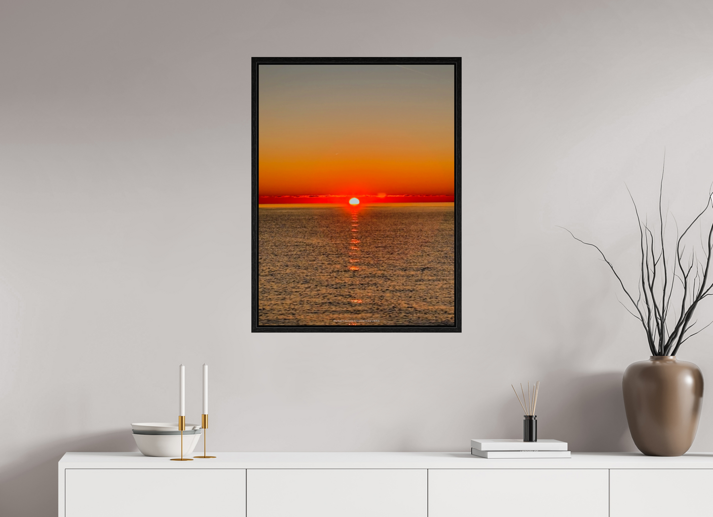 60 x 80 cm, Floater Frame Aube ardente sur Sainte Marguerite